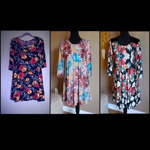 NWOT Bundle of 3 Floral Dresses (#101)